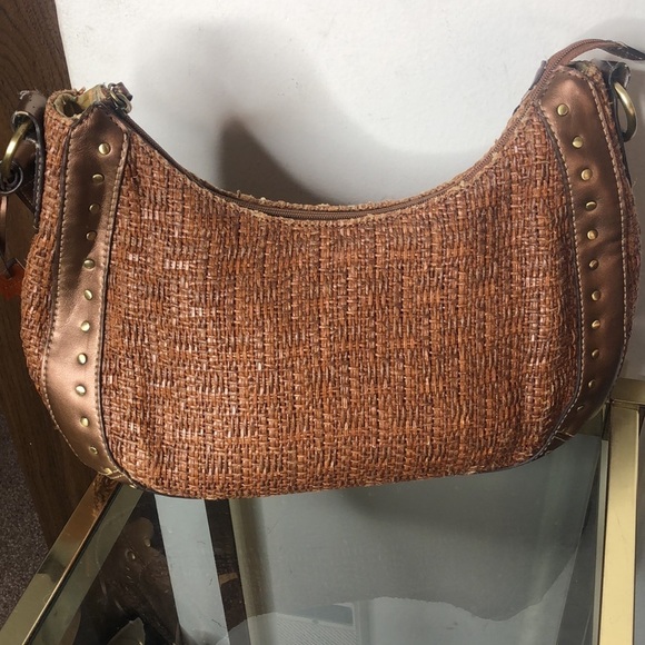 Vintage fossil woven brown leather purse - Picture 6 of 11
